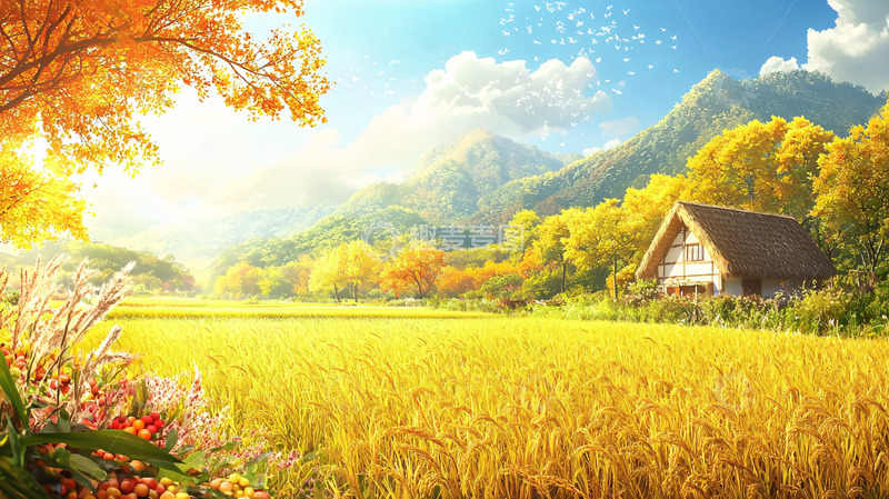 高清大图下载【趣麦麦图】秋日田园风光6