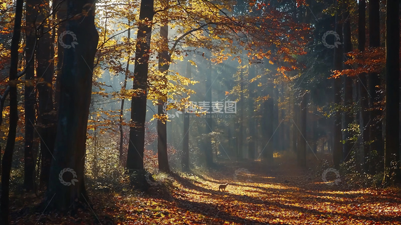 高清大图下载【趣麦麦图】秋日森林小路