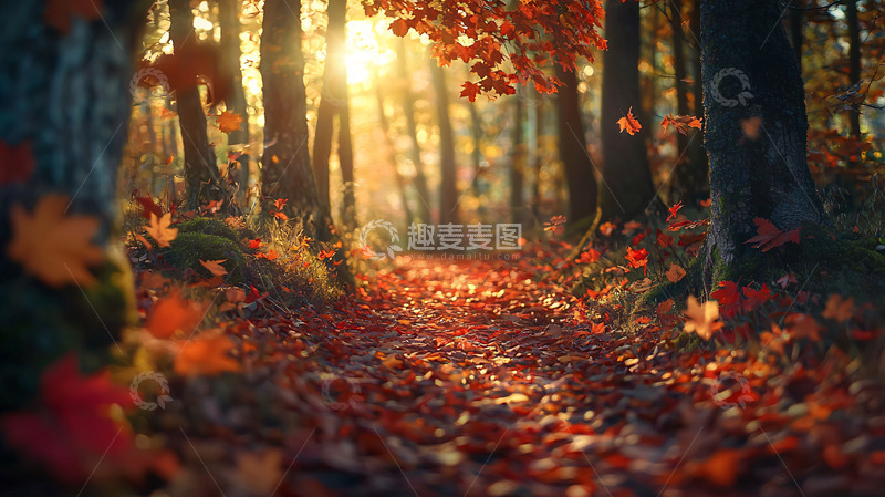 高清大图下载【趣麦麦图】秋日森林小路