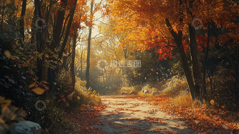 高清大图下载【趣麦麦图】秋日森林小路