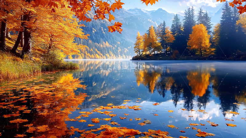 高清大图下载【趣麦麦图】秋日湖泊倒影