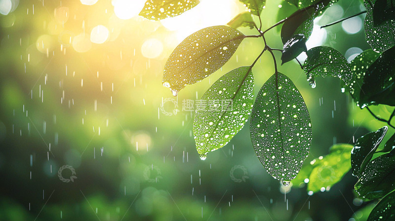 高清大图下载【趣麦麦图】阳光雨露下的绿叶