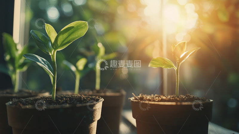 高清大图下载【趣麦麦图】阳光下的小苗