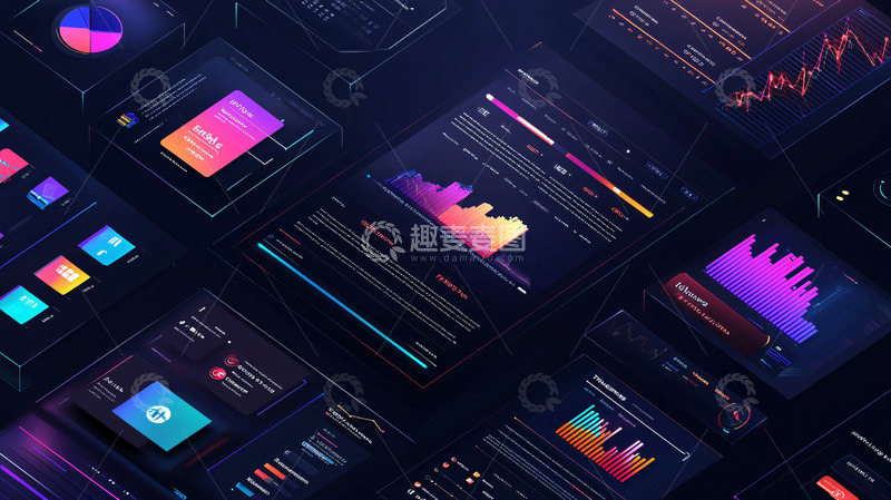 高清大图下载【趣麦麦图】科技感数据图表界面