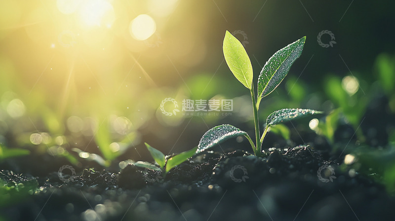 高清大图下载【趣麦麦图】阳光下的嫩芽