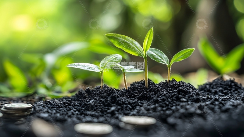 高清大图下载【趣麦麦图】绿色植物幼苗破土而出