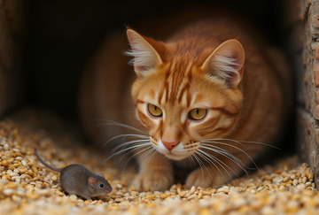 狸花猫捕鼠瞬间 