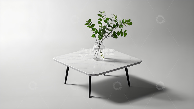高清大图下载【趣麦麦图】白色透明简约圆形茶几1