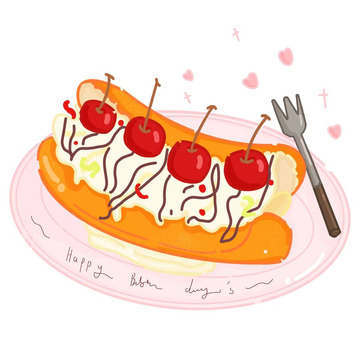 热乎乎的樱桃热狗