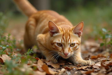 狸花猫草丛潜伏