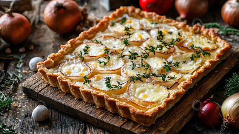 高清大图下载【趣麦麦图】香烤洋葱奶酪塔