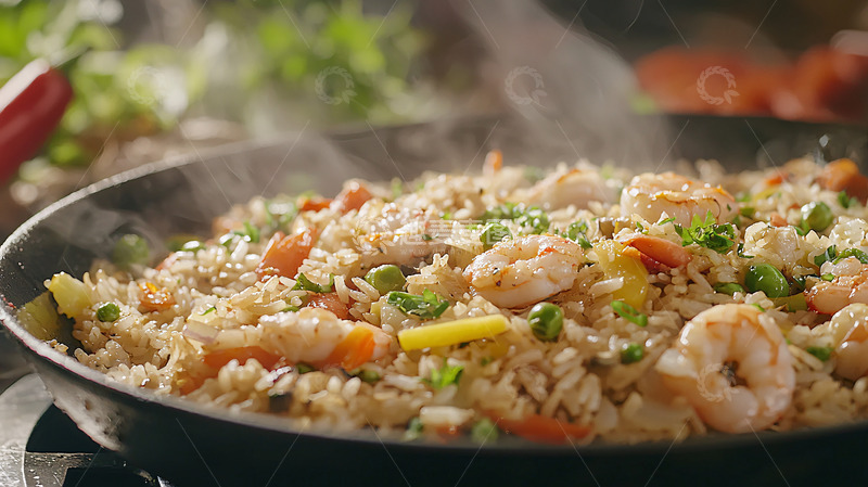 高清大图下载【趣麦麦图】虾仁炒饭