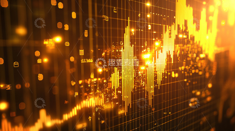 高清大图下载【趣麦麦图】金色数据图表