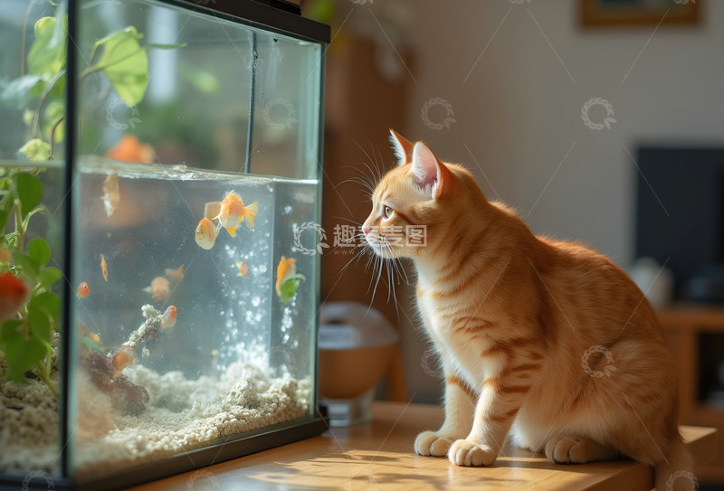 高清大图下载【趣麦麦图】想吃鱼的狸花猫