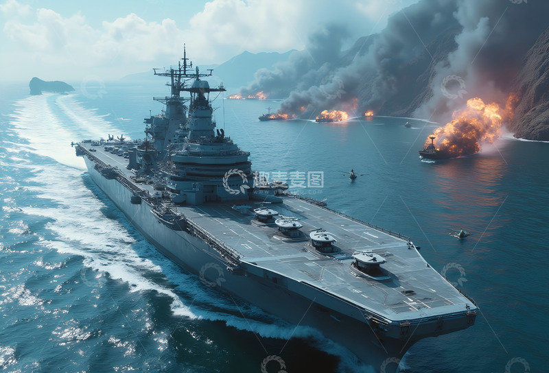 高清大图下载【趣麦麦图】巨无霸航空母舰