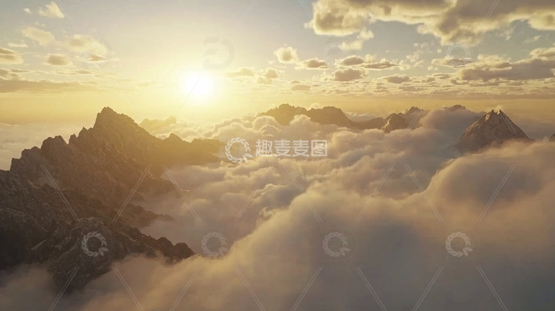 高清大图下载【趣麦麦图】云海日落