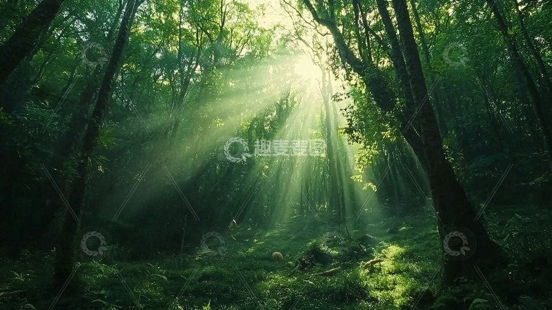 高清大图下载【趣麦麦图】森林阳光