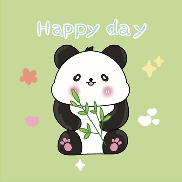 国宝熊猫吃竹子植物