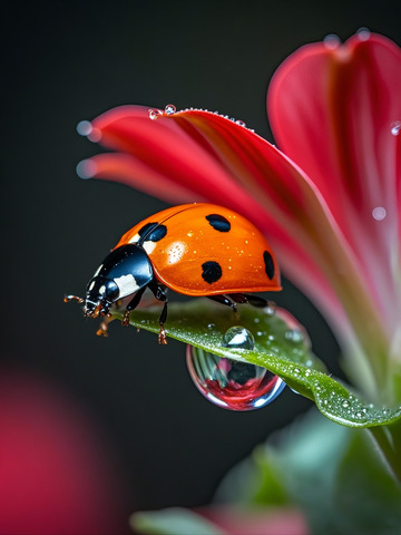 微距特写七星瓢虫