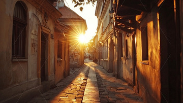 夕阳西下老街巷