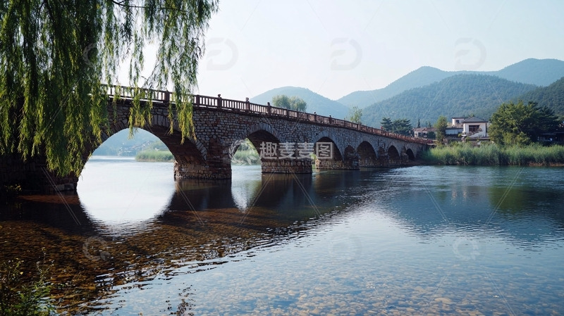 高清大图下载【趣麦麦图】古桥流水