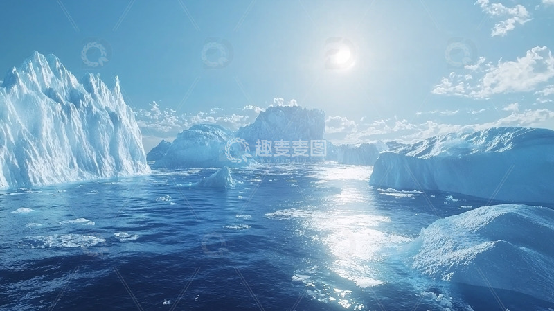 高清大图下载【趣麦麦图】阳光下的冰山