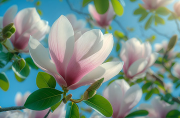 春天紫色玉兰花