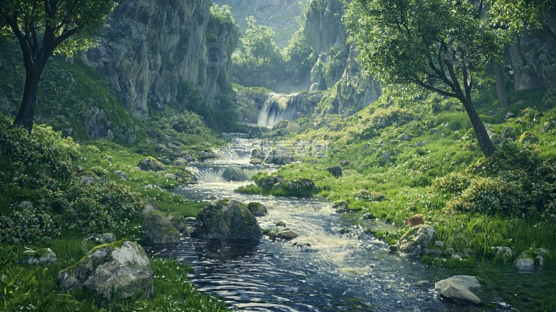 高清大图下载【趣麦麦图】溪流