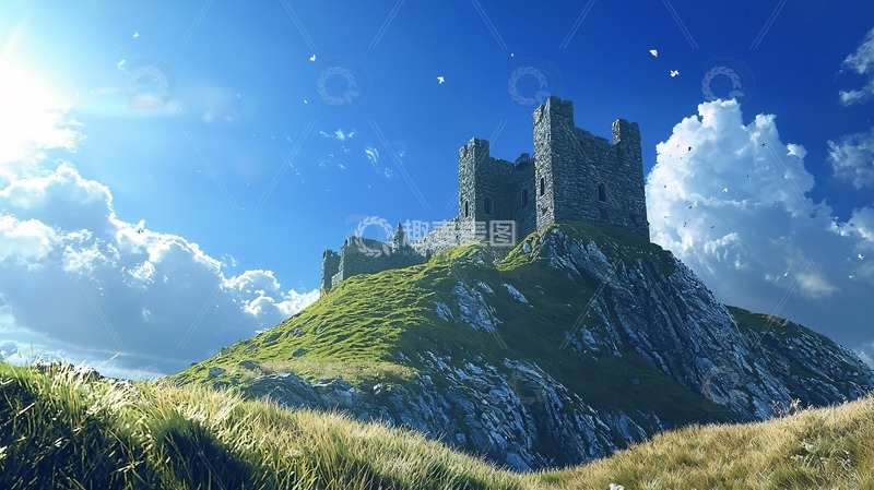 高清大图下载【趣麦麦图】阳光下的古老城堡