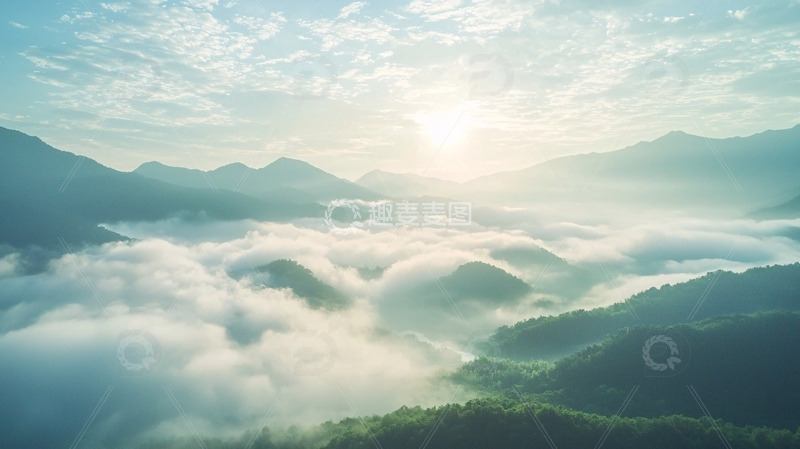 高清大图下载【趣麦麦图】云海日出