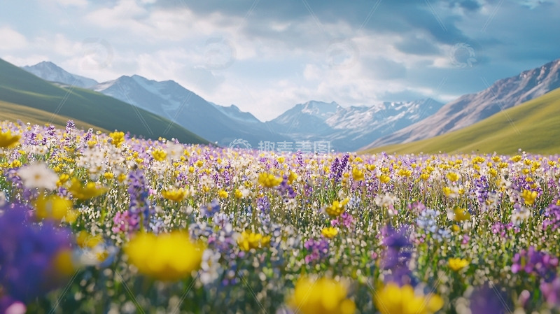 高清大图下载【趣麦麦图】高山花海