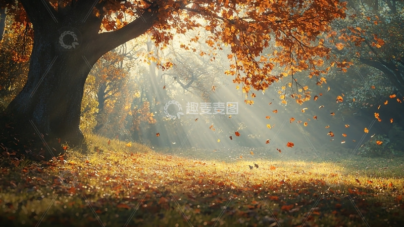 高清大图下载【趣麦麦图】秋日阳光森林