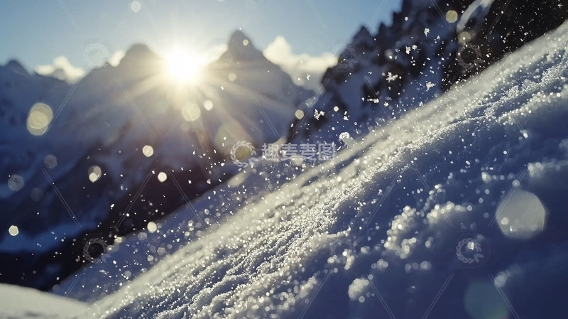 高清大图下载【趣麦麦图】雪山日出2