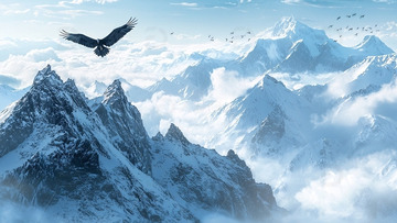 雪山鹰飞