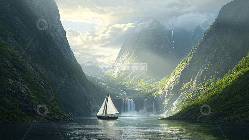 高清大图下载【趣麦麦图】峡湾风光