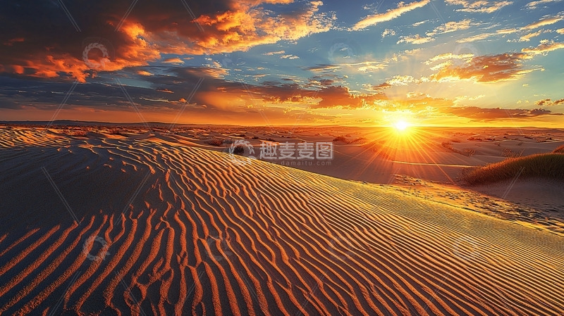 高清大图下载【趣麦麦图】沙漠日落