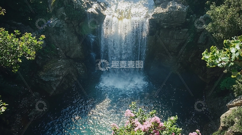 高清大图下载【趣麦麦图】山间瀑布