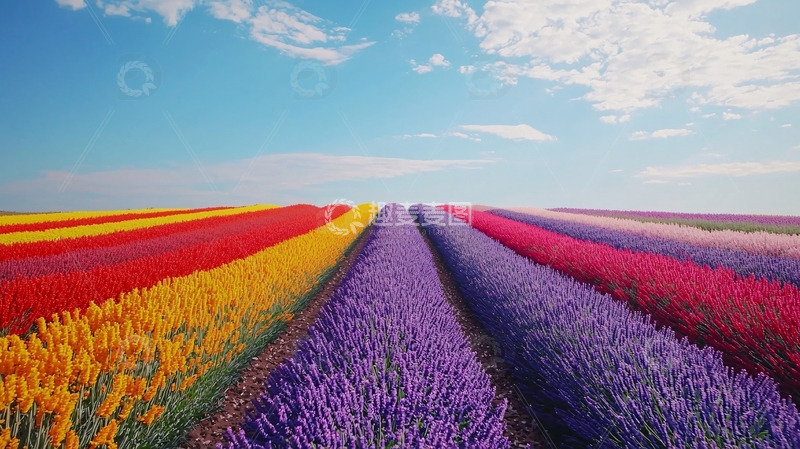 高清大图下载【趣麦麦图】彩虹花田