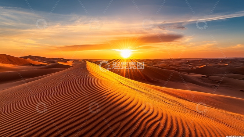 高清大图下载【趣麦麦图】沙漠日落