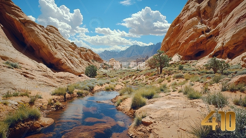 峡谷溪流自然风光