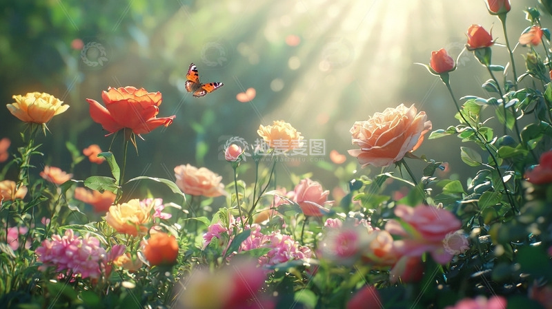 高清大图下载【趣麦麦图】阳光玫瑰花田