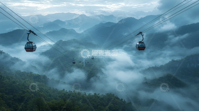 高清大图下载【趣麦麦图】缆车