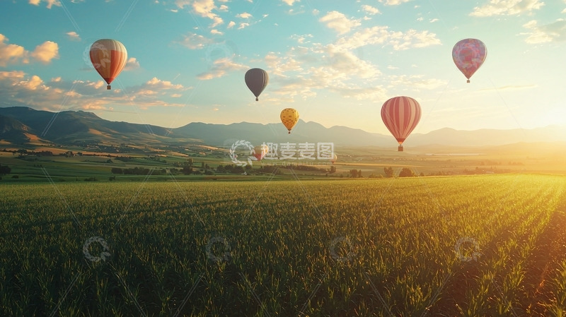 高清大图下载【趣麦麦图】热气球