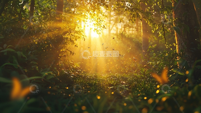 高清大图下载【趣麦麦图】森林阳光