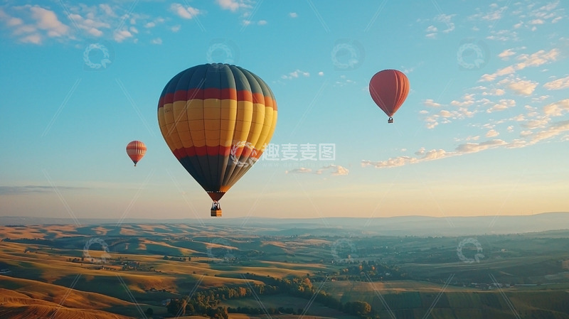 高清大图下载【趣麦麦图】热气球风景照