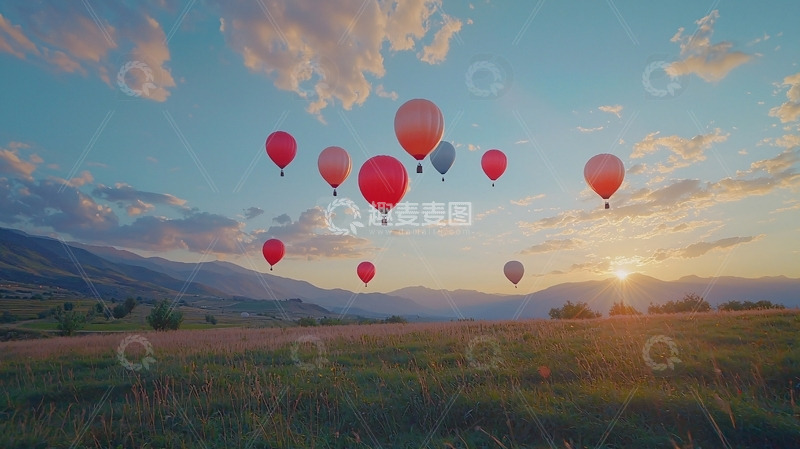 高清大图下载【趣麦麦图】热气球