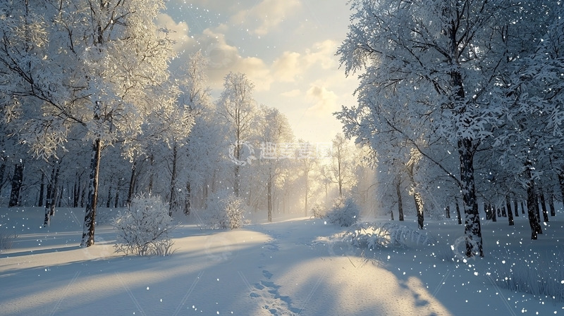 高清大图下载【趣麦麦图】冬日森林雪景