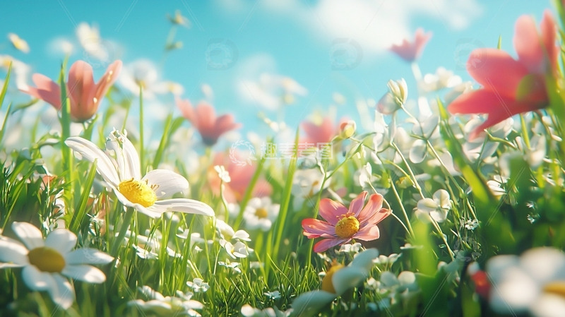 高清大图下载【趣麦麦图】阳光下盛开的野花