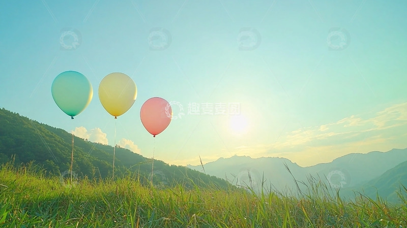 高清大图下载【趣麦麦图】彩色气球