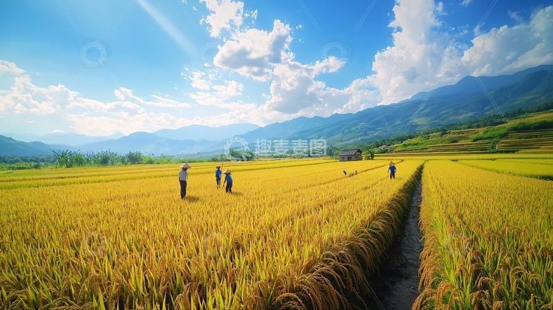 高清大图下载【趣麦麦图】金黄稻田